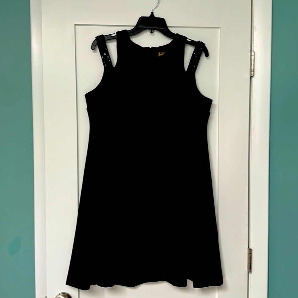 Taylor - A line embellished cold shoulder dress